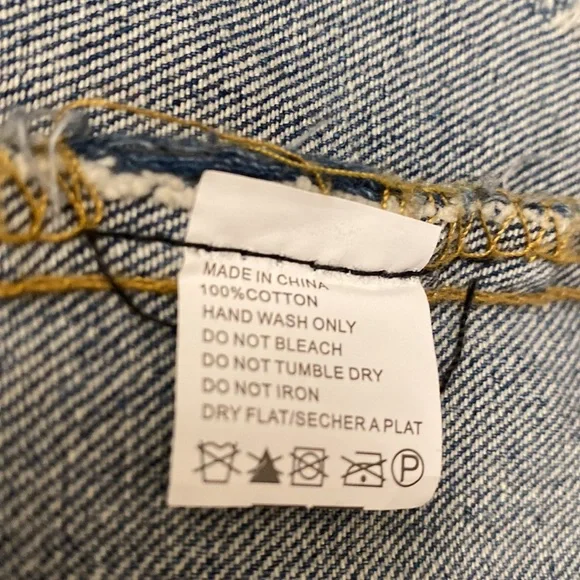 Fanco Long Distressed Denim Jacket with Graffiti & Embroidered Floral Detail - Picture 5 of 6